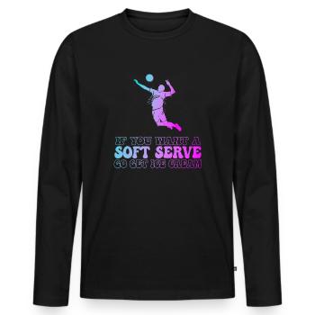 Wenn Sie ein Softeis wollen, holen Sie sich Eis - Männer Premium Bio Langarmshirt - Schwarz - Vorne - Nico (187cm)