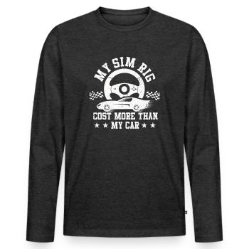 Simracer Esports Enthusiast Sim Racing - Men's Premium Organic Long Sleeve Shirt - heather anthracite - Front - Nico (187cm)