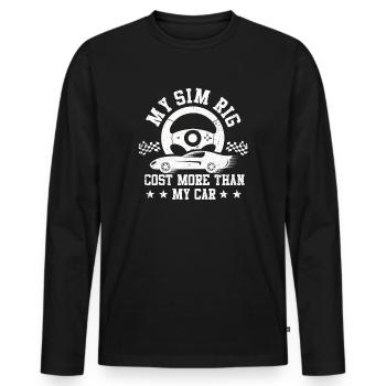 Simracer Esports Enthusiast Sim Racing - Men's Premium Organic Long Sleeve Shirt - black - Front - Nico (187cm)