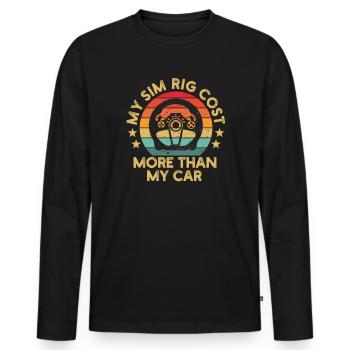 Simracer Esports Enthusiast Sim Racing - Men's Premium Organic Long Sleeve Shirt - black - Front - Nico (187cm)