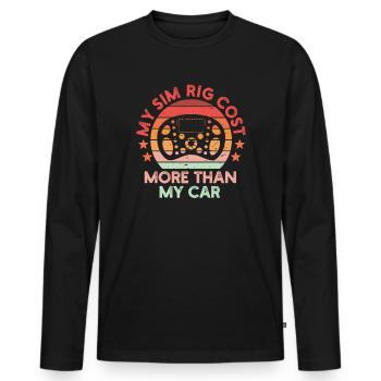 Simracer Esports Enthusiast Sim Racing - Men's Premium Organic Long Sleeve Shirt - black - Front - Nico (187cm)