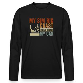 Simracer Esports Enthusiast Sim Racing - Men's Premium Organic Long Sleeve Shirt - black - Front - Nico (187cm)