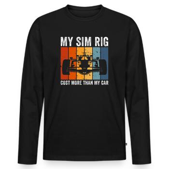 Simracer Esports Enthusiast Sim Racing - Men's Premium Organic Long Sleeve Shirt - black - Front - Nico (187cm)
