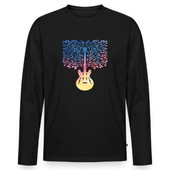 Yggdrasil Nature Musicien Arbre De Vie - T-shirt manches longues Premium bio Homme - noir - Devant - Nico (187cm)