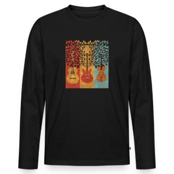 Yggdrasil Nature Musicien Arbre De Vie - T-shirt manches longues Premium bio Homme - noir - Devant - Nico (187cm)