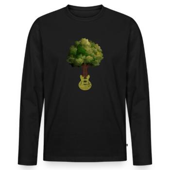 Yggdrasil Nature Musicien Arbre De Vie - T-shirt manches longues Premium bio Homme - noir - Devant - Nico (187cm)