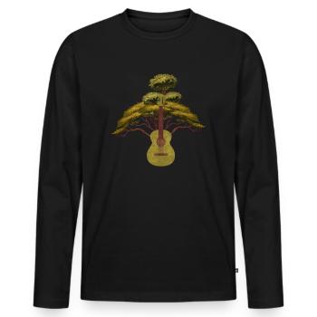 Yggdrasil Nature Musicien Arbre De Vie - T-shirt manches longues Premium bio Homme - noir - Devant - Nico (187cm)