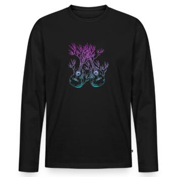 Yggdrasil Nature Musicien Arbre De Vie - T-shirt manches longues Premium bio Homme - noir - Devant - Nico (187cm)
