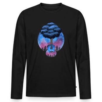 Yggdrasil Nature Musicien Arbre De Vie - T-shirt manches longues Premium bio Homme - noir - Devant - Nico (187cm)