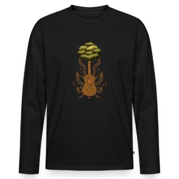 Yggdrasil Nature Musicien Arbre De Vie - T-shirt manches longues Premium bio Homme - noir - Devant - Nico (187cm)