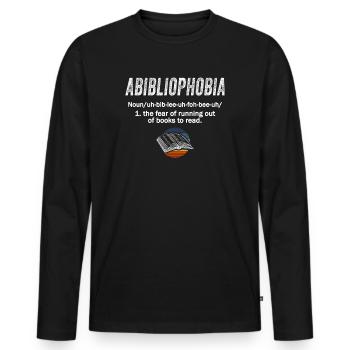 Abibliophobia Bookworm Reading Books - Men's Premium Organic Long Sleeve Shirt - black - Front - Nico (187cm)
