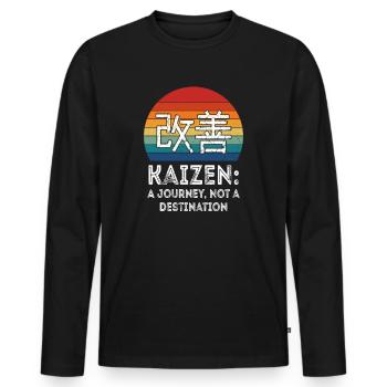 Kaizen A Journey Not A Destination - Men's Premium Organic Long Sleeve Shirt - black - Front - Nico (187cm)