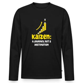 Kaizen A Journey Not A Destination - Men's Premium Organic Long Sleeve Shirt - black - Front - Nico (187cm)