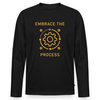 Le Kaizen japonais adopte le processus - T-shirt manches longues Premium bio Homme - noir - Devant - Nico (187cm)