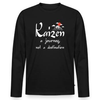 Kaizen A Journey Not A Destination - Men's Premium Organic Long Sleeve Shirt - black - Front - Nico (187cm)