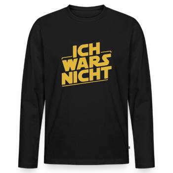 Ich Wars Nicht - Men's Premium Organic Long Sleeve Shirt - black - Front - Nico (187cm)
