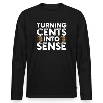 Numismatics Coin Collector Passion - Men's Premium Organic Long Sleeve Shirt - black - Front - Nico (187cm)