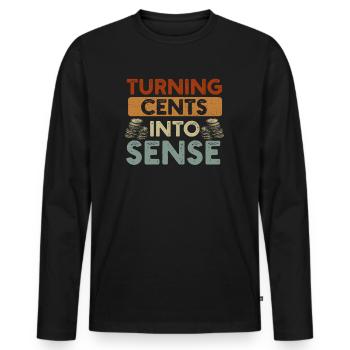 Numismatics Coin Collector Passion - Men's Premium Organic Long Sleeve Shirt - black - Front - Nico (187cm)