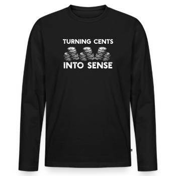 Numismatics Coin Collector Passion - Men's Premium Organic Long Sleeve Shirt - black - Front - Nico (187cm)