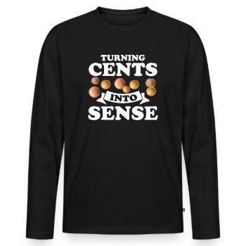 Numismatics Coin Collector Passion - Men's Premium Organic Long Sleeve Shirt - black - Front - Nico (187cm)