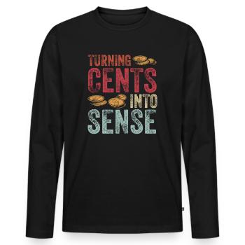 Numismatics Coin Collector Passion - Men's Premium Organic Long Sleeve Shirt - black - Front - Nico (187cm)