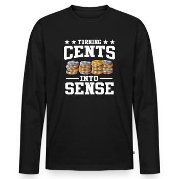 Numismatics Coin Collector Passion - Men's Premium Organic Long Sleeve Shirt - black - Front - Nico (187cm)