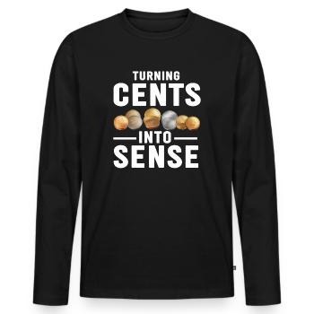 Numismatics Coin Collector Passion - Men's Premium Organic Long Sleeve Shirt - black - Front - Nico (187cm)