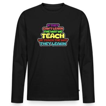 Autismus-Bewusstsein SPED Lehrer lernen - Männer Premium Bio Langarmshirt - Schwarz - Vorne - Nico (187cm)