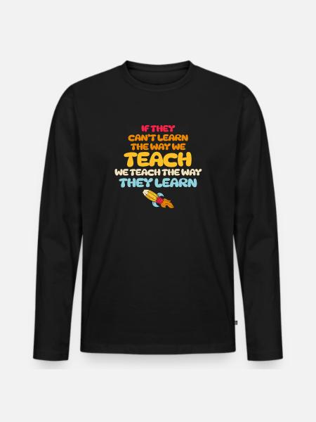 Autism Awareness SPED Teacher Learn - Men's Premium Organic Long Sleeve Shirt - black