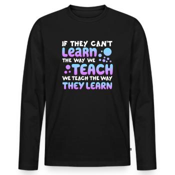 Autismus-Bewusstsein SPED Lehrer lernen - Männer Premium Bio Langarmshirt - Schwarz - Vorne - Nico (187cm)