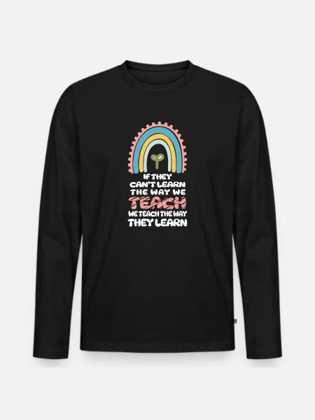 Autism Awareness SPED Teacher Learn - Men's Premium Organic Long Sleeve Shirt - black
