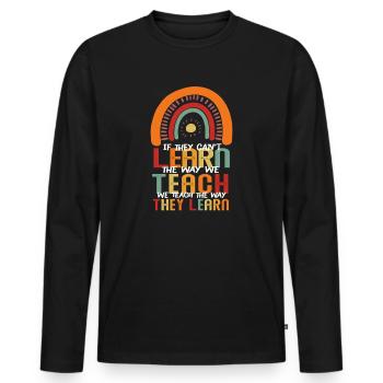 Autismus-Bewusstsein SPED Lehrer lernen - Männer Premium Bio Langarmshirt - Schwarz - Vorne - Nico (187cm)