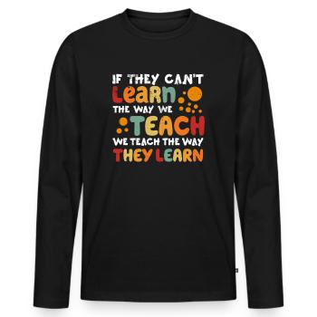 Autismus-Bewusstsein SPED Lehrer lernen - Männer Premium Bio Langarmshirt - Schwarz - Vorne - Nico (187cm)