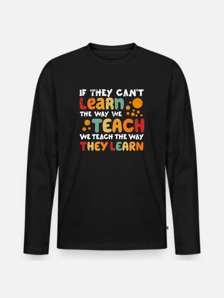 Autism Awareness SPED Teacher Learn - Men's Premium Organic Long Sleeve Shirt - black