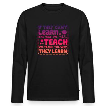 Autismus-Bewusstsein SPED Lehrer lernen - Männer Premium Bio Langarmshirt - Schwarz - Vorne - Nico (187cm)