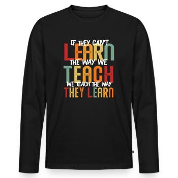 Autismus-Bewusstsein SPED Lehrer lernen - Männer Premium Bio Langarmshirt - Schwarz - Vorne - Nico (187cm)