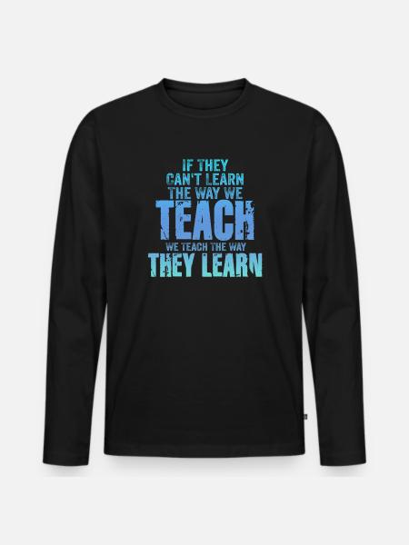 Autism Awareness SPED Teacher Learn - Men's Premium Organic Long Sleeve Shirt - black