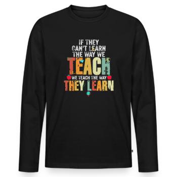 Autismus-Bewusstsein SPED Lehrer lernen - Männer Premium Bio Langarmshirt - Schwarz - Vorne - Nico (187cm)