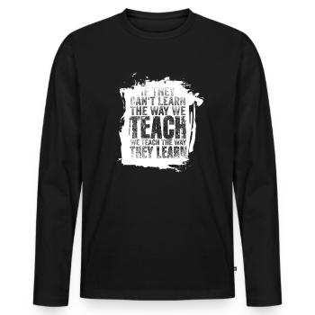 Autismus-Bewusstsein SPED Lehrer lernen - Männer Premium Bio Langarmshirt - Schwarz - Vorne - Nico (187cm)