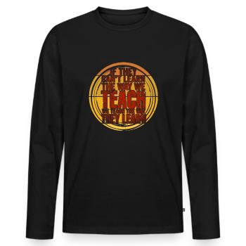 Autism Awareness SPED Teacher Learn - Men's Premium Organic Long Sleeve Shirt - black - Front - Nico (187cm)