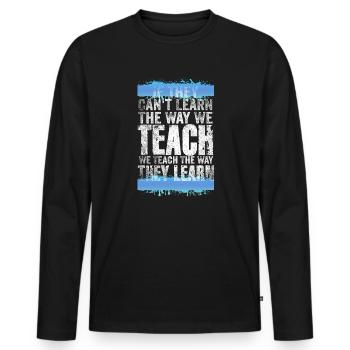 Autismus-Bewusstsein SPED Lehrer lernen - Männer Premium Bio Langarmshirt - Schwarz - Vorne - Nico (187cm)