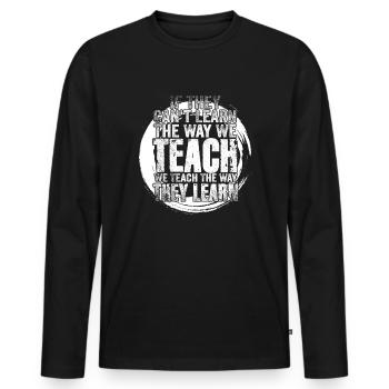 Autismus-Bewusstsein SPED Lehrer lernen - Männer Premium Bio Langarmshirt - Schwarz - Vorne - Nico (187cm)