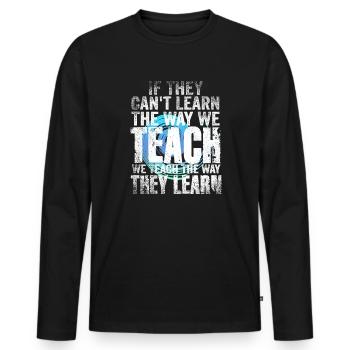 Autism Awareness SPED Teacher Learn - Men's Premium Organic Long Sleeve Shirt - black - Front - Nico (187cm)