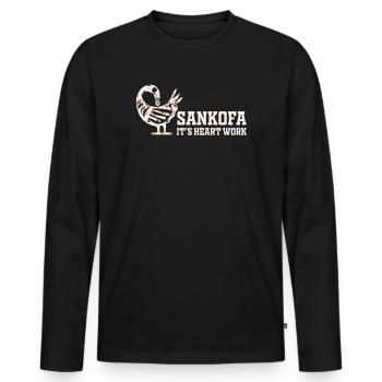 Sankofa Symbol Adinkra Ghana Black - Men's Premium Organic Long Sleeve Shirt - black - Front - Nico (187cm)