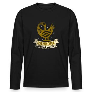 Sankofa Symbol Adinkra Ghana Black - Men's Premium Organic Long Sleeve Shirt - black - Front - Nico (187cm)