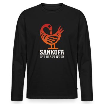 Sankofa Symbol Adinkra Ghana Black - Men's Premium Organic Long Sleeve Shirt - black - Front - Nico (187cm)