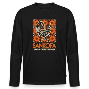 Sankofa Symbol Adinkra Ghana Black - Men's Premium Organic Long Sleeve Shirt - black - Front - Nico (187cm)