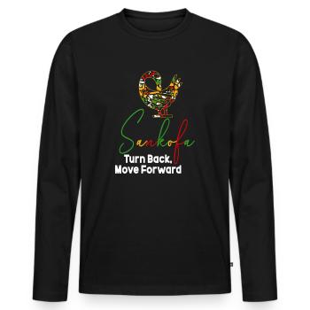 Sankofa Symbol Adinkra Ghana Black - Men's Premium Organic Long Sleeve Shirt - black - Front - Nico (187cm)