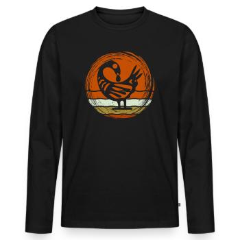 Sankofa Symbol Adinkra Ghana Black - Men's Premium Organic Long Sleeve Shirt - black - Front - Nico (187cm)