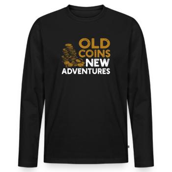 Numismatics Coin Roman Collection - Men's Premium Organic Long Sleeve Shirt - black - Front - Nico (187cm)